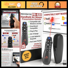 Wireless Air Mouse Presentation Clicker with Laser Pointer - Remote Control for picture