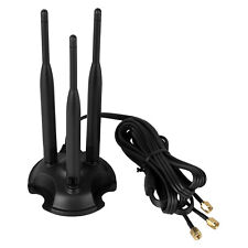 PC Triple WiFi Antenna 6dBi Wireless Omni Directional RP-SMA Extension Cable picture