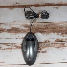 Logitech TrackMan Marble Mouse T-BC21 USB Wired Optical NO RED BALL Base picture