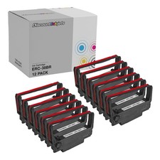 12 pk for Epson ERC 30 / 34 / 38 Black & Red Ink Printer Ribbons TM Series picture