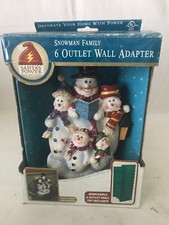 Snowman Handpainted 6 Outlet Wall Adapter Snowman Family New picture