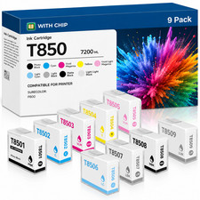 T850 Ink High Capacity with Chip For T850 SureColor P800 Printers (9-Pack 80ML)  picture