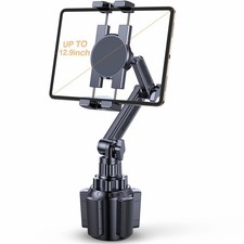 Universal Car Cup Holder Tablet Mount Holder Adjustable Up to 12.9 in Black picture