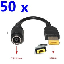 LOT 50 x 7.9*5.5mm Round to Male Square NEW DC Power Cables For Lenovo ThinkPad picture
