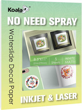 KOALA Matte Waterslide Decal Paper for INKJET & LASER Printers, No Need Spray Co picture