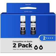 Black Ink Bottles ET8550 ET8500 Replacement Refill T552 2 PCS Pack picture