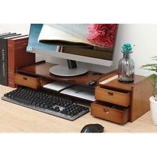 Bamboo Monitor Stand Riser with Storage Drawer Desk Laptop Organizer Stand Riser picture