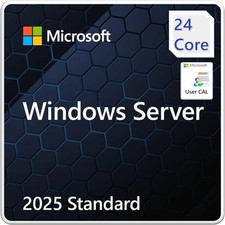 Windows Server 2025 Standard, 24 Core Genuine License with 50 User CALs picture