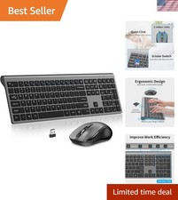 Full-Size Wireless Keyboard & Silent Mouse - Comfort Meets Style for PC & Laptop picture