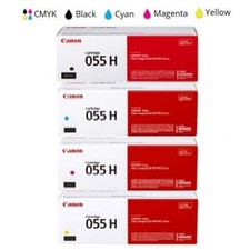 Canon 055H High Capacity Toner Cartridge Set 4 Pack Black Cyan Magenta Yellow picture