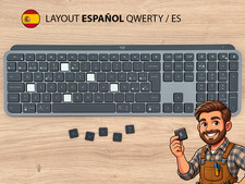 Logitech MX Keys Grafito ✅ Español ES QWERTY Teclas & Mecanismo | Keycap + Hinge picture