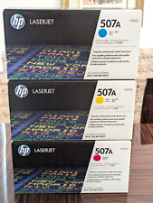 New Sealed Genuine HP LaserJet 507A Set Of 3 Toners C/M/Y CE401A CE402A CE403A picture