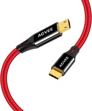 AGVEE 2 Pack 1ft USB-C to Micro USB Cable, Gold Plated End Tips, 1ft+1ft, Red picture