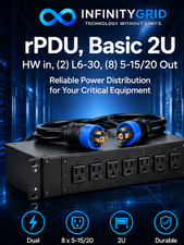 Basic 2U Rack PDU Dual L6-30 Input 8x 5-15/20R Outlets 19
