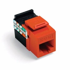 Leviton QuickPort GigaMax CAT 5e T568A-B Wiring Orange Narrow Design Connector picture