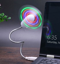 LED LIGHT USB POWER COOLING Mini FAN Travel Laptop Computer PC Desk (I LOVE YOU) picture