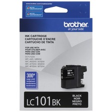Brother Genuine Standard Yield Black Ink Cartridge, LC101BK, Replacement Blac... picture