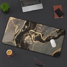 Nordic Marble Extended Gaming Mouse Pad with Stitched Edges, Large picture