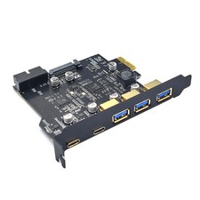 USB3.2 GEN1 PCI-E Expansion Card 5 Ports 2*Type-C 3*USB-A 19 Pin Connector 5Gbiw picture