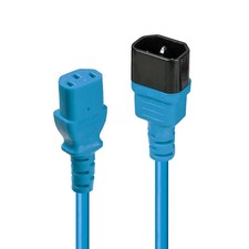 LINDY 30471 IEC C14 to IEC C13 Extension Power Cable, Blue, 1m 1m Blue picture