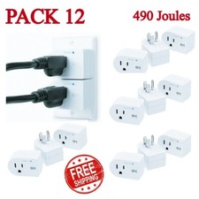 12 Single Outlet AC Wall Plug Surge Protector Power Suppressor 490 Joules 1875W picture