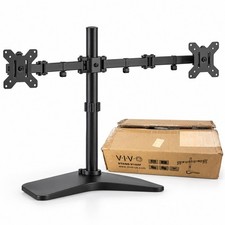 VIVO STAND-V102F Dual Monitor Freestanding Desk Stand 13-30” Black Open Box picture
