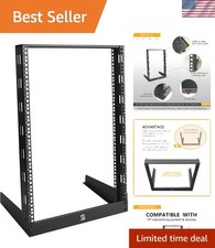 15U Desktop Rack for Audio & Network Devices 19 Inch 2 Post Open Frame Shelf ... picture