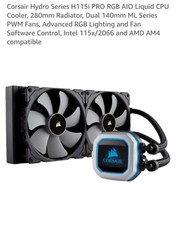 CORSAIR Hydro Series 280mm Liquid Cooling System with RGB Lighting - Black/Gray picture