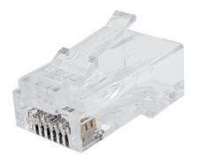 50 Pack RJ45 Feed Thru Ethernet Connectors for CAT6A 22-24 AWG Copper Cable picture