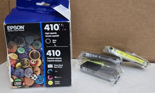 Genuine Epson 410 Ink 1 YELLOW 2 BLACK ONLY 3 Cartridges Exp 2/28 READ picture