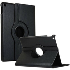 Leather Flip Rotating Portfolio Stand Case Cover BLACK for iPad 5/iPad 6 9.7