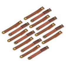 15 Pcs Leather Cable Straps Cord Organizer Light Brown Management picture