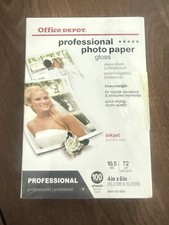 NEW 100 Sheets Office Depot Professional Photo Paper Gloss 4