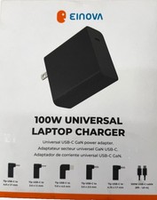 Einova 100W Universal Laptop Charger-USB-C GaN Power Adapter - Black - NEW picture