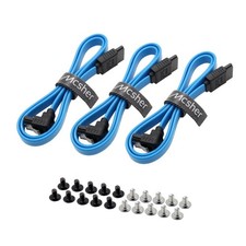 3 Pack 20 Inch SATA III 6Gbps Data Cable 90 Degree Plug Locking Latch picture