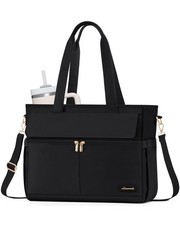LOVEVOOK Teacher Tote Bag for Women, 15.6 Inch Laptop Inch, Black picture