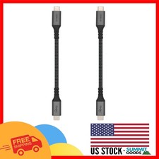 Ultra-Fast 6-Inch USB-C Cables - 40Gbps/100W - Perfect for Travel - 2-Pack picture