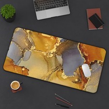 Nordic Marble Extended Gaming Mouse Pad with Stitched Edges, Large picture