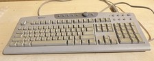 Vintage HP Gray Keyboard Hewlett Packard PS/2 Retro Gaming SK-2505 PC picture