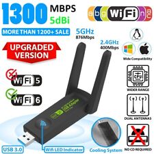 USB 3.0 WIFI Adapter 1300mbps Wireless Dongle Dual Band 2.4G/5G Dual Antenna NEW picture