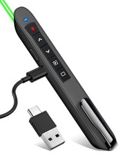 Presentation Clicker, Green Light, USB-C Rechargeable Remote for Laptops picture