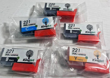 Kingjet Ink Cartridge Lot 221- Black, 1  Magenta, 1 Yellow, & 1 Black 220 picture