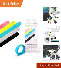 Durable Multi-Color Cable Ties - 20 Reusable Organizers for Easy Cord Control picture
