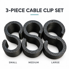 Dual Cable Clips (3-Pack - S/M/L) | Cord Organizer Storage Compact picture