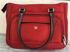 Swiss Gear by Wegner Red Carry On Canvas Briefcase Bag Gently Used Condition picture