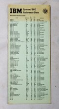 Vintage IBM System/360 S/360 Reference Data card ST533B39 picture