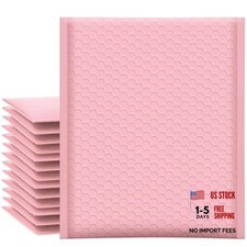 Bubble Mailers 8.5x12 Inch Light Pink 25 Pack Poly 8.5x12