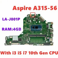 LA-J801P For ACER Aspire A315-56 Motherboard FH5LI i3 i5 i7 10th Gen CPU 4GB RAM picture