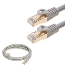 Cat7 Shielded Network Ethernet Patch Cable Grey 6/10/20/25/30/50/75/100 ft Lot picture