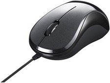 Buffalo Wired BlueLED Quiet USB 3-Button Mouse Black BSMBU108BK New from Japan picture